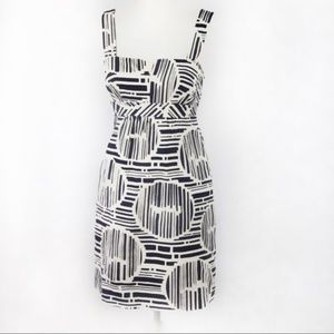 Trina Turk Navy+White Geometric Dress w/ Straps S